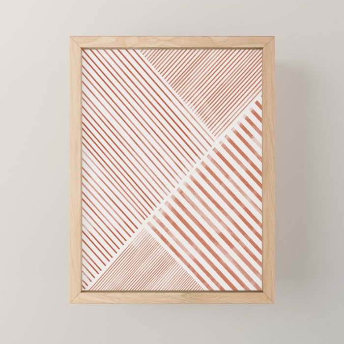 Blush Pink Stripes, Geometric Art Mini Art Print