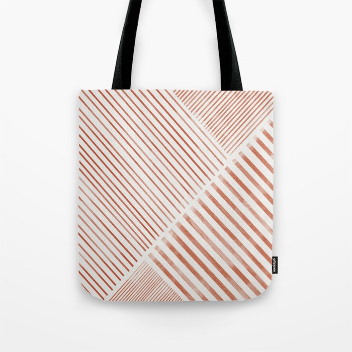 Blush Pink Stripes, Geometric Art Tote Bag