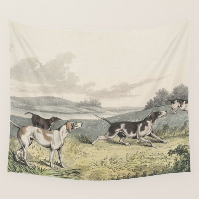Vintage Illustration Of Pointer Dogs (1846) Wall Tapestry
