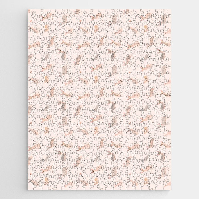 Sphynx Cats - No Furr Don'T Care - Cat Pink Jigsaw Puzzle