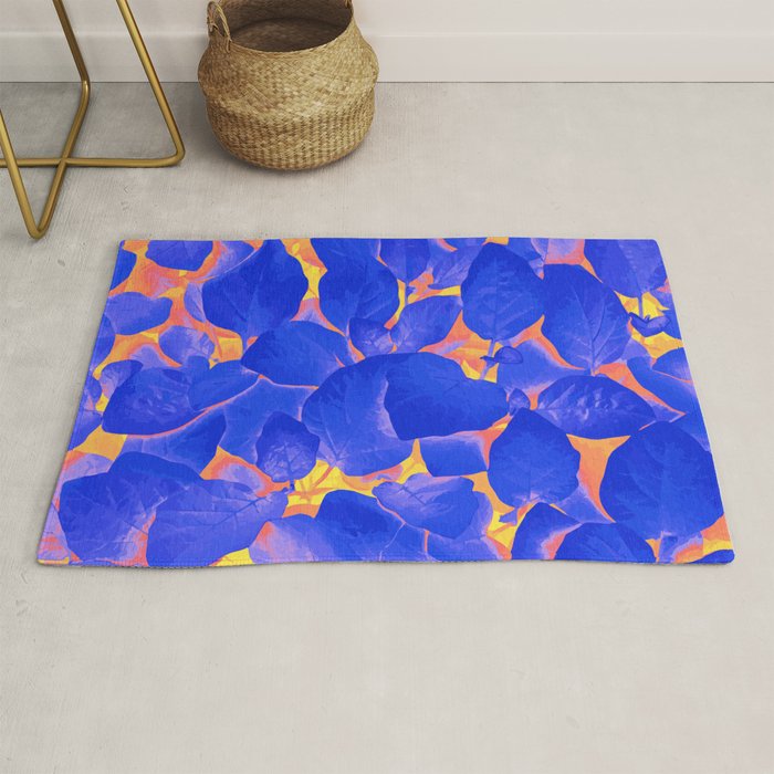 Supercontrast, Pop Of Color Ultraviolet Nature, Floral Graphic Design Rug