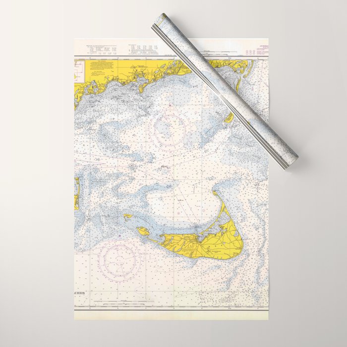 Vintage Map Of The Nantucket Sound (1966) Wrapping Paper