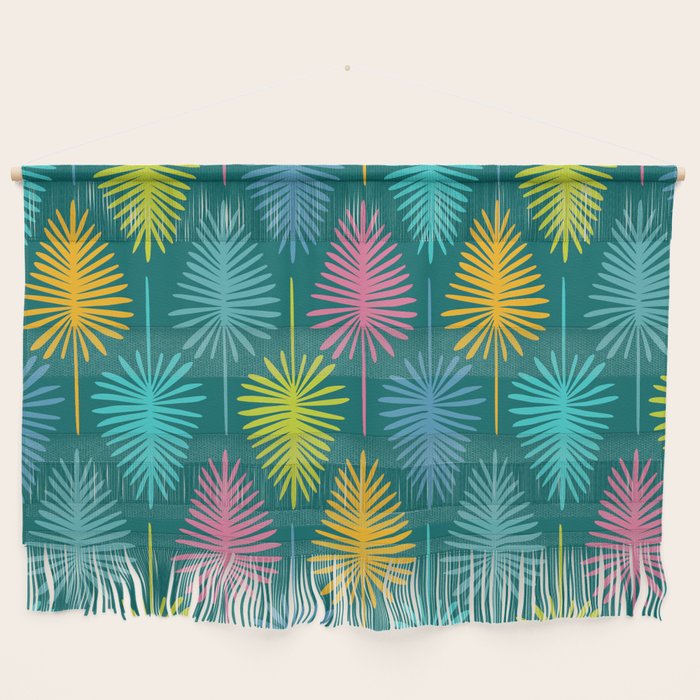 Bright Tropical Botanical Pattern Wall Hanging
