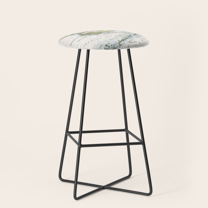 Vintage Map Of The Florida Keys (1852) Stool