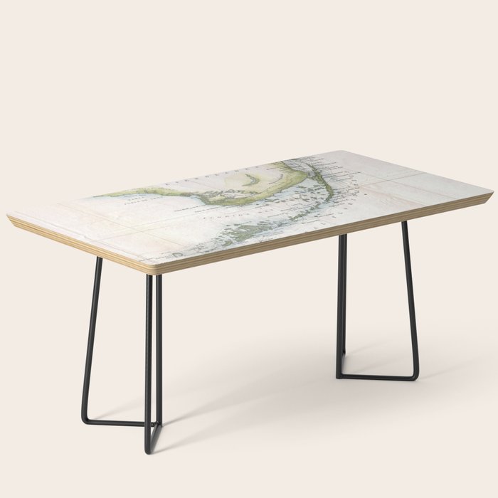 Vintage Map Of The Florida Keys (1852) Coffee Table