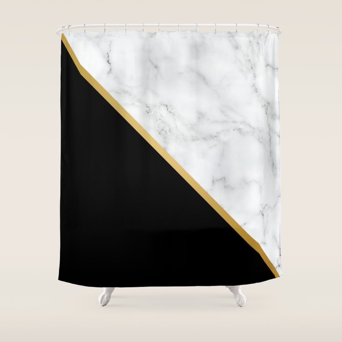 Marble, Stone, Color Block, Minimalist Art Shower Curtain