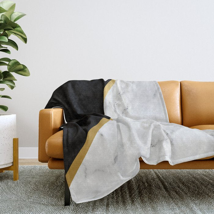 Marble, Stone, Color Block, Minimalist Art Throw Blanket