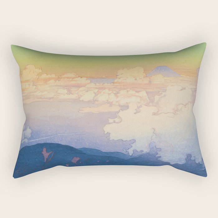Above The Clouds (Un-Hyo) Vintage Beautiful Japanese Woodblock Print Hiroshi Yoshida Rectangular Pillow