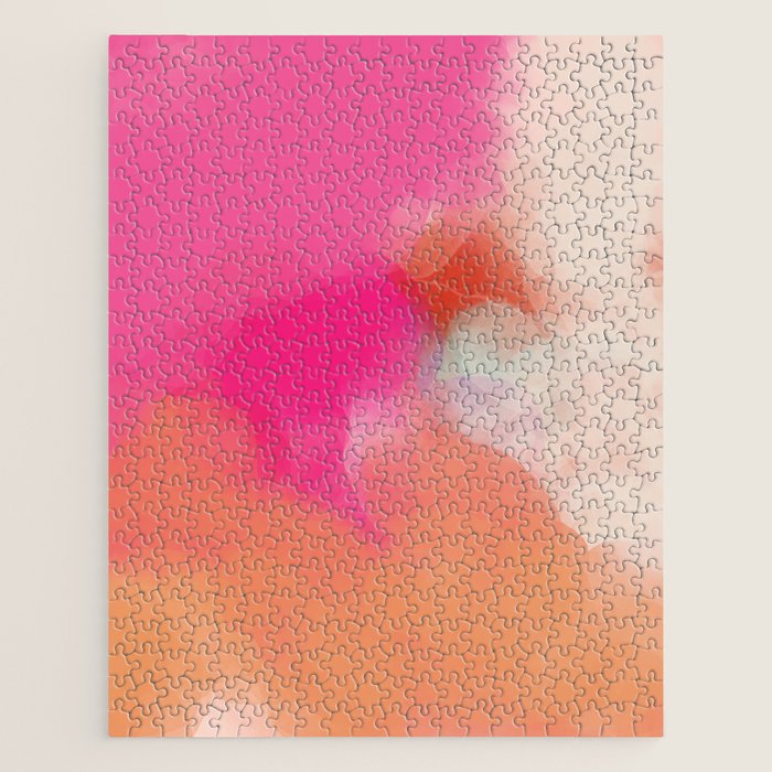 Dreamy Days In Pink Peach Aquarell Jigsaw Puzzle