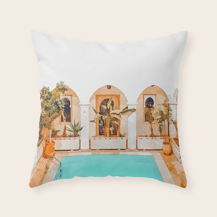 Turkish Holiday #Painting #Travel Throw Pillow