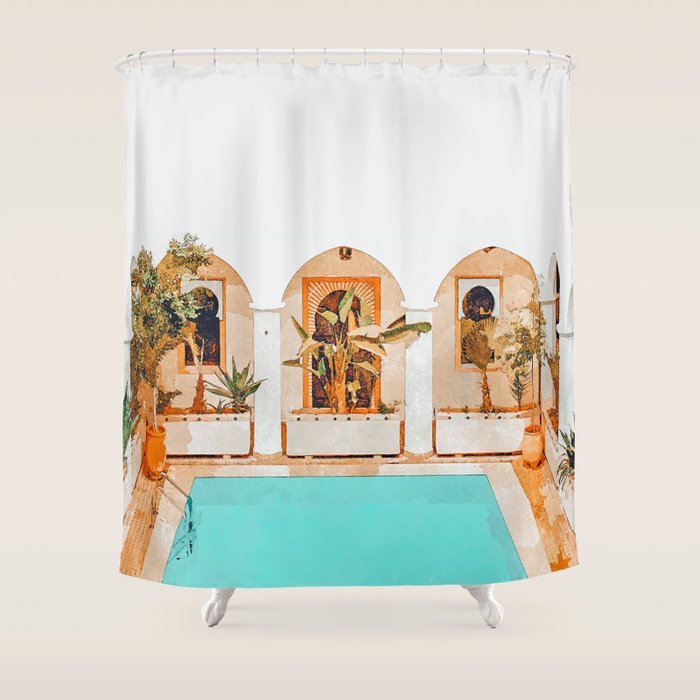 Turkish Holiday #Painting #Travel Shower Curtain