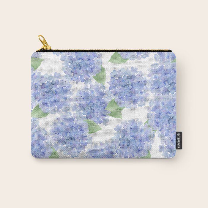 Elegant Lavender Lilac Watercolor Hydrangea Floral Carry All Pouch