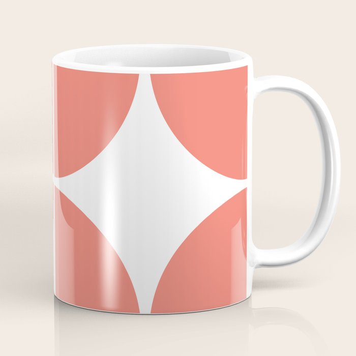 Mid Century Modern Living Coral Square Coffee Mug