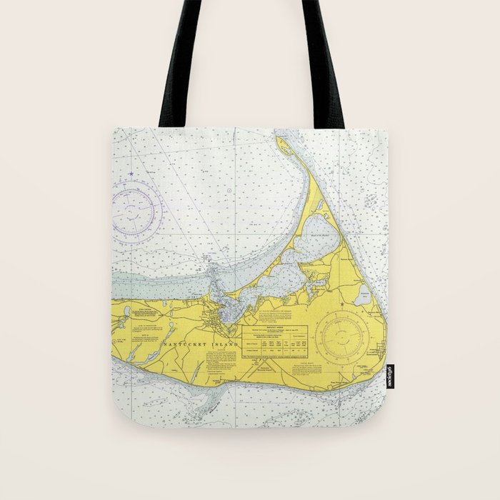 Vintage Map Of Nantucket (1975) Tote Bag