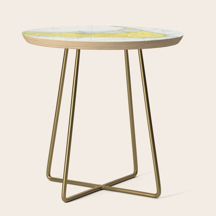 Vintage Map Of Nantucket (1975) Side Table