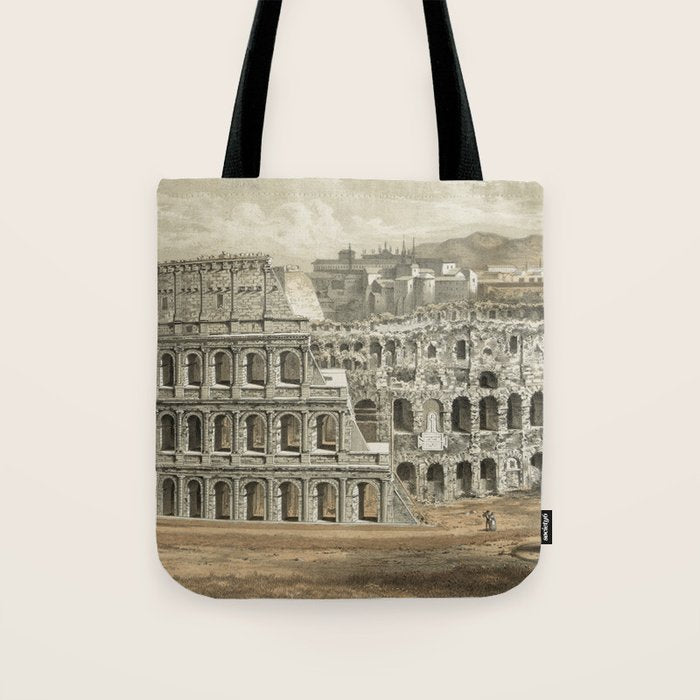 Vintage Illustration Of The Roman Colosseum (1872) Tote Bag