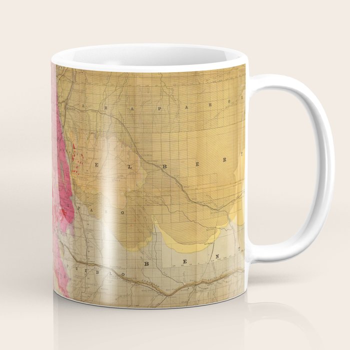 Vintage Geological Map Of Colorado (1879) Coffee Mug