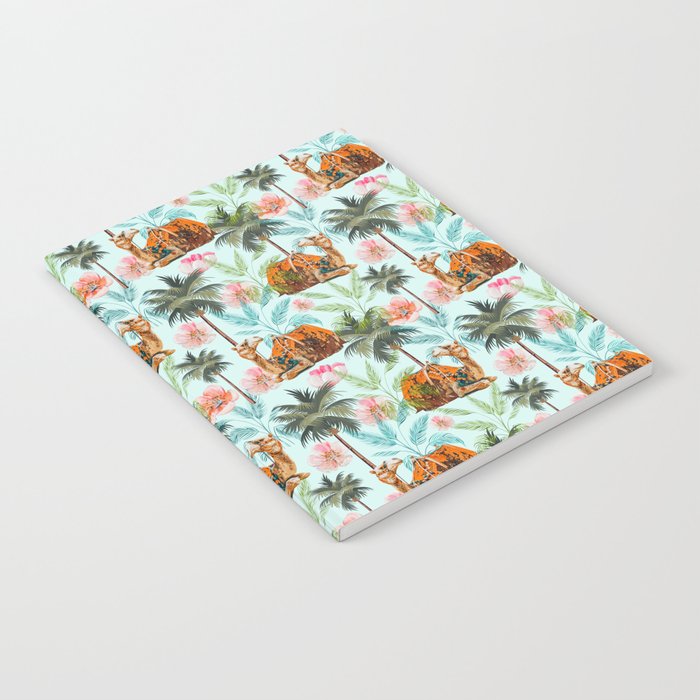 Camel Ride, Modern Bohemian Eclectic Animals, India Culture Travel Palm Desert Painting Notebook