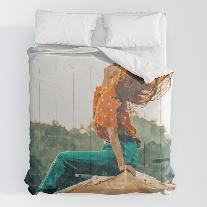 Live Free, Freedowm Woman Empower Painting, Fashion Female Human Rights Comforter