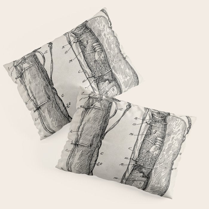 Golf Bag Patent - Caddy Art - Antique Pillow Sham