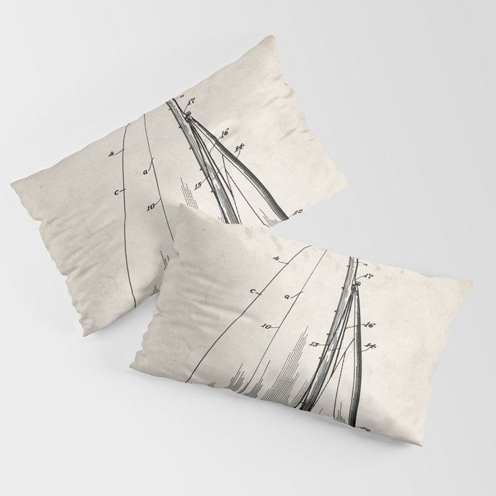 Sailboat Patent - Yacht Art - Antique Pillow Sham
