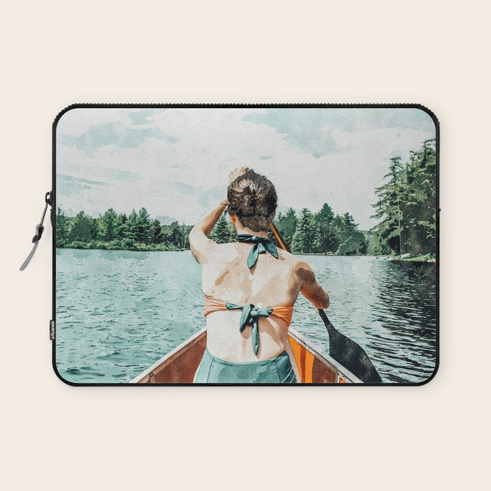 Row Your Own Boat | Woman Empowerment Confidence Painting | Positive Growth Mindset Boho Adventure  Laptop Sleeve