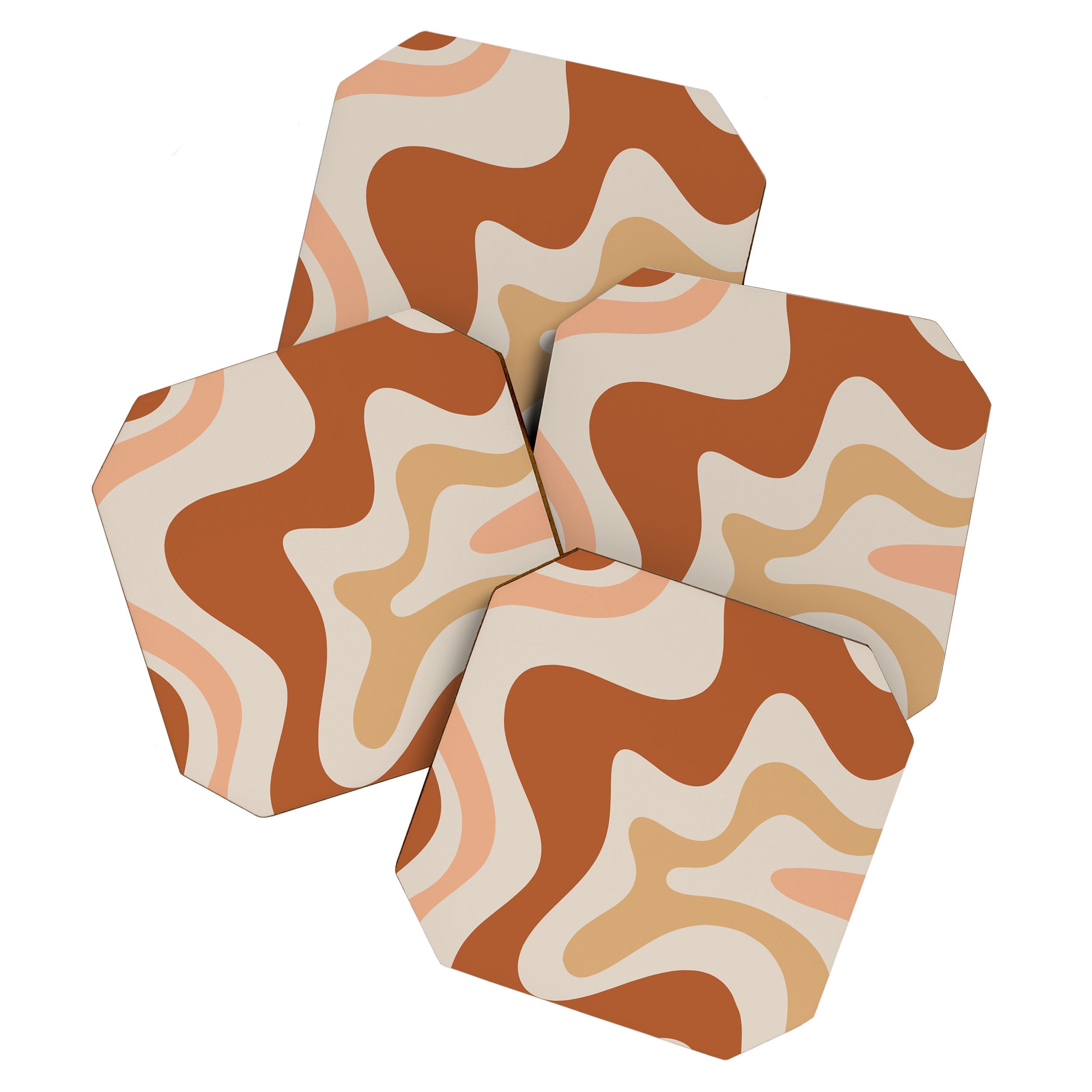 Liquid Swirl Abstract In Earth Tones Coaster