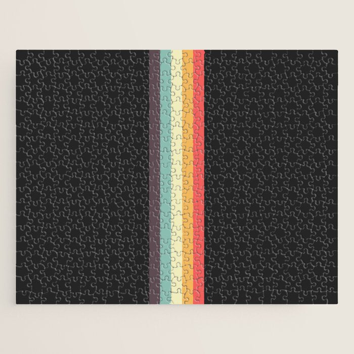Minimal Classic Rainbow Retro Stripes - Tipua Jigsaw Puzzle