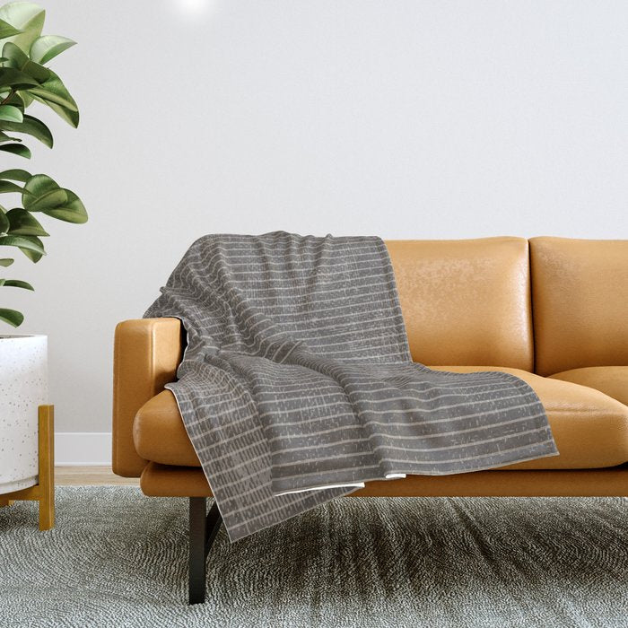 Vintage Pastel Brown Abstract Geometrical Stripes Throw Blanket