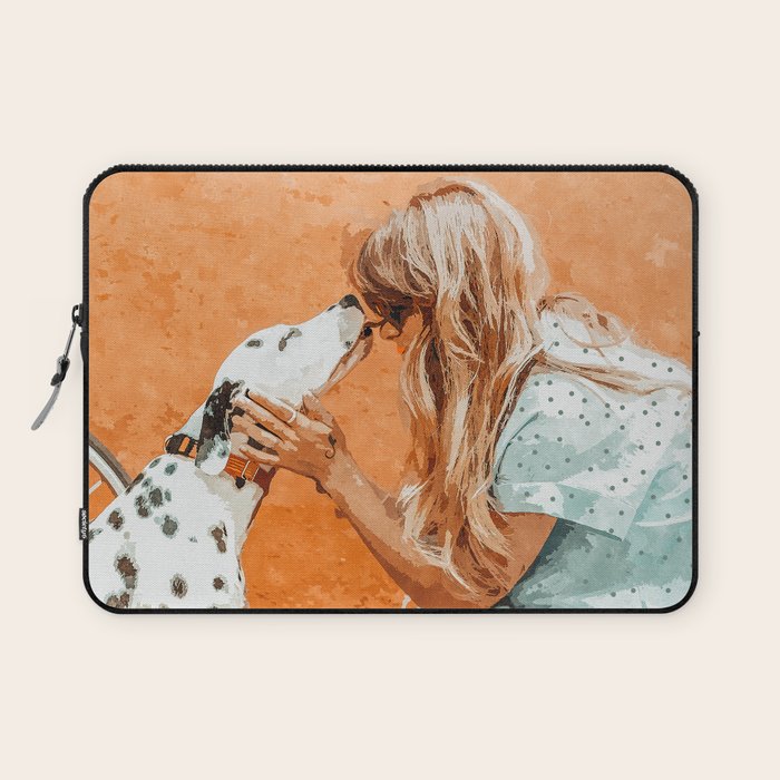 Pet Bound | Dalmatian Dog Lover Friendship Companion | Modern Bohemian Woman Puppy Animals Love Laptop Sleeve
