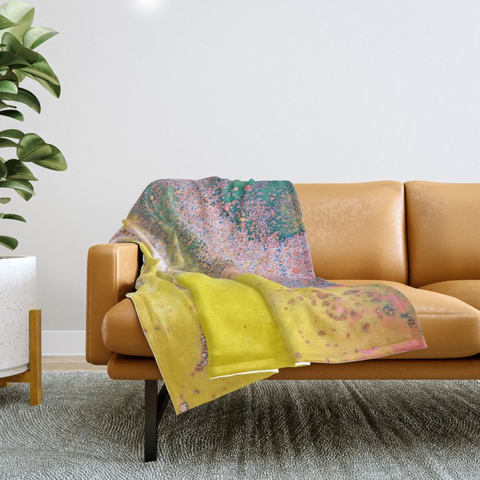Random Bliss, Abstract Graphic Digital Art, Resin Art Painting Colorful Eclectic Bohemian Throw Blanket