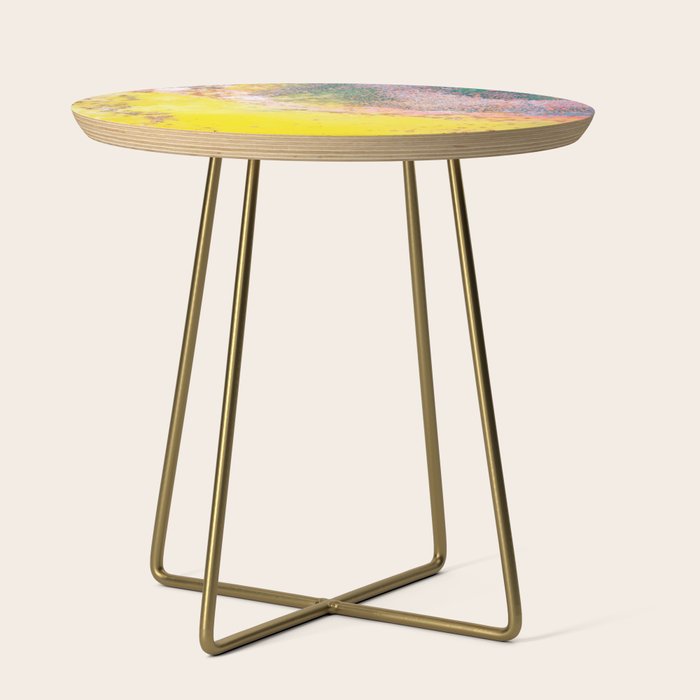 Random Bliss, Abstract Graphic Digital Art, Resin Art Painting Colorful Eclectic Bohemian Side Table