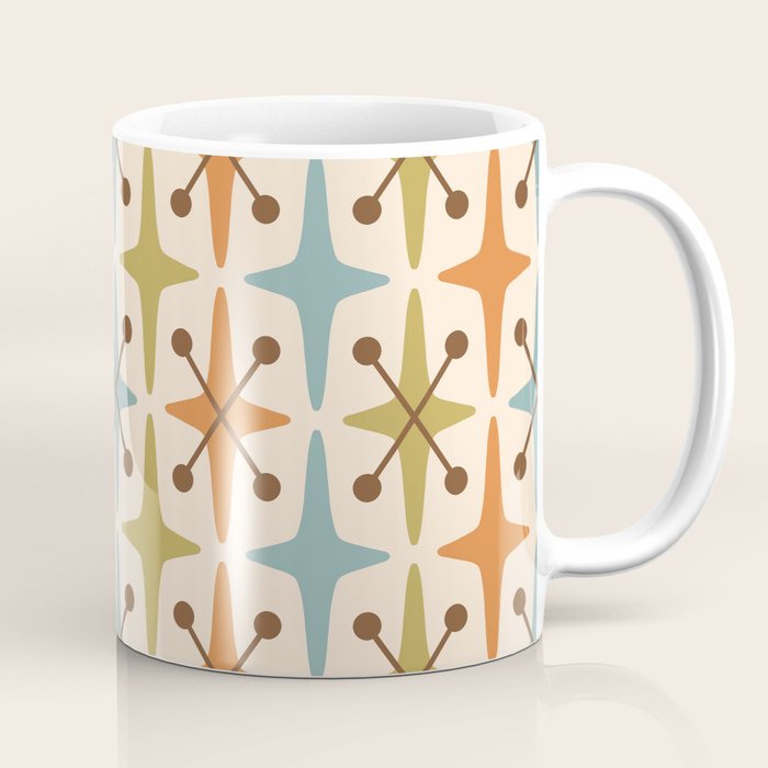 Mid Century Modern Googie Star Pattern Mid Mod Coffee Mug
