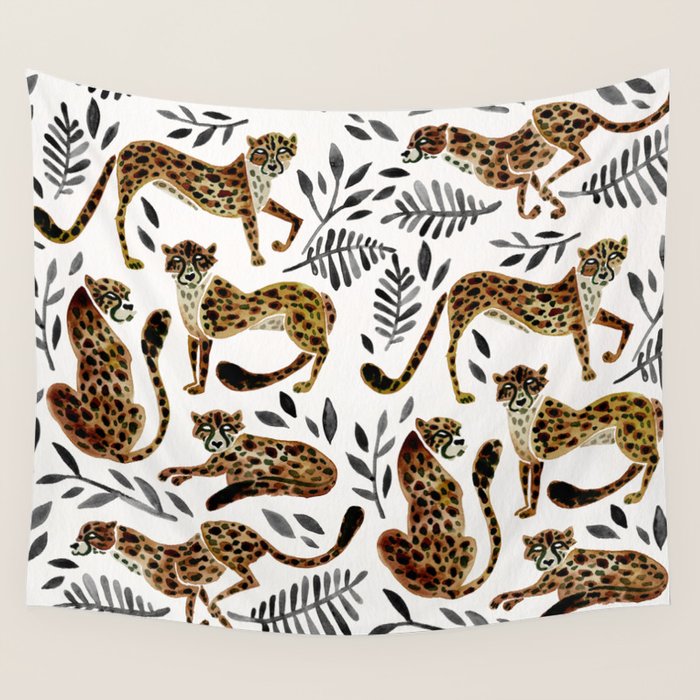 Cheetah Collection - Mocha & Black Palette Wall Tapestry