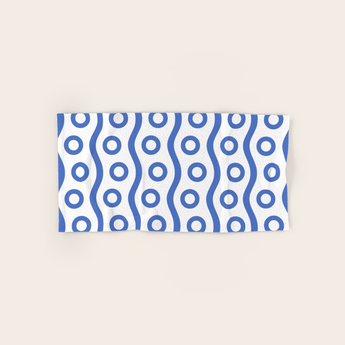 Mid Century Modern Rising Bubbles Pattern Blue 2 Bath Towel