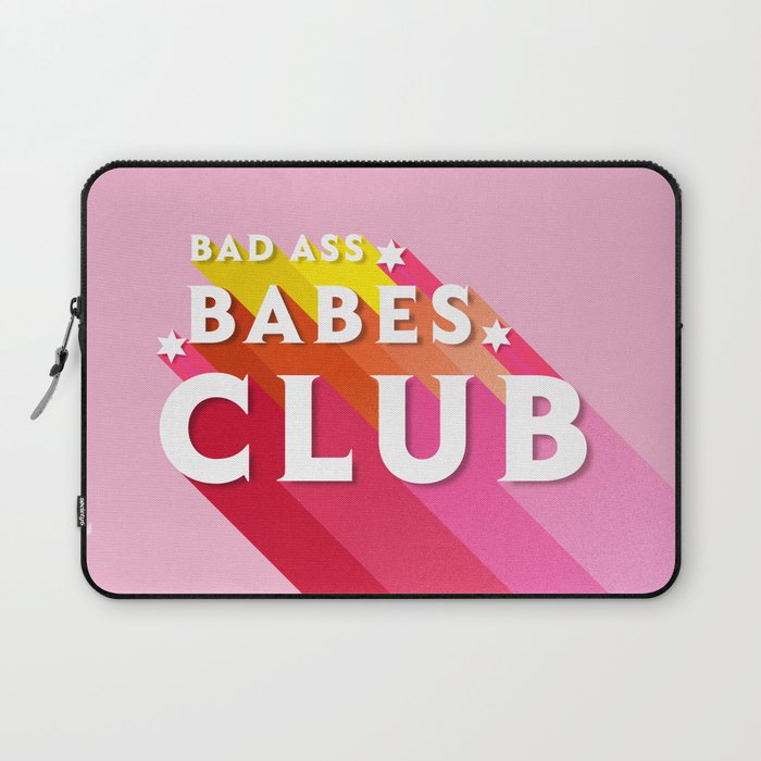 Bad Ass Babes Club In Pink Laptop Sleeve