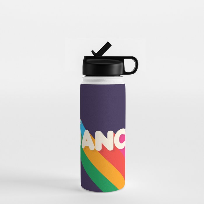 Rainbow Dance Typography- Let'S Dance Water Bottle