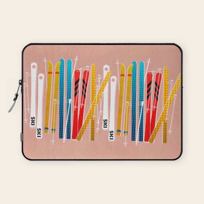 Colorful Ski Illustration And Pattern No 2 Laptop Sleeve