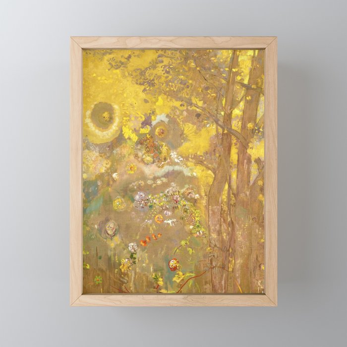 Odilon Redon "Trees On A Yellow Background" Mini Art Print