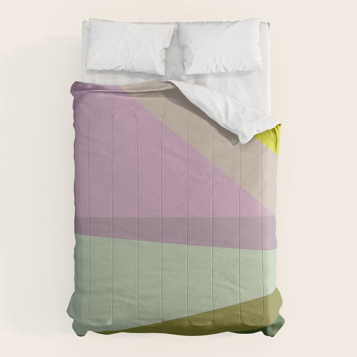Geometric Shapes #8 Purple And Green Comforter