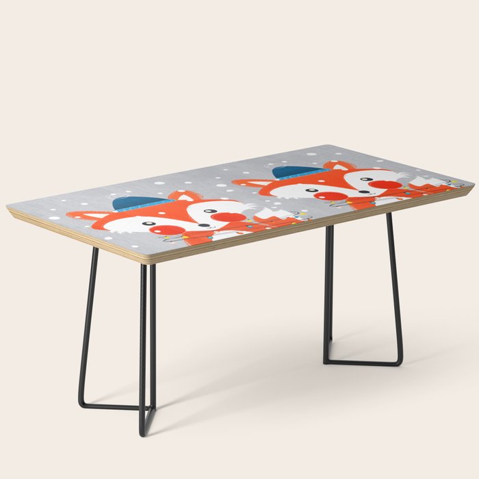 Christmas Fox With Fairy Lights Coffee Table