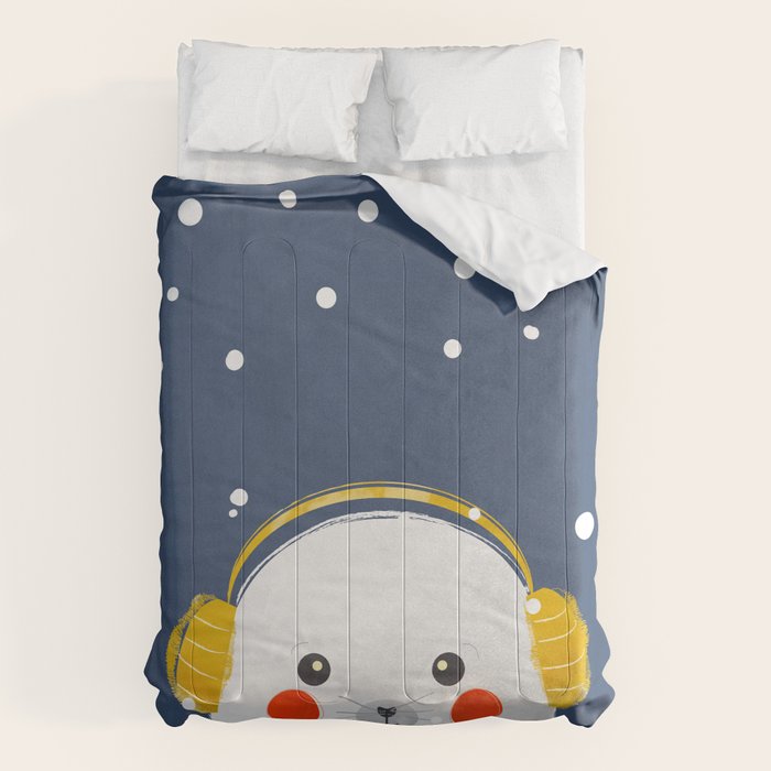 Christmas Baby Seal With Fairy Lights Comforter