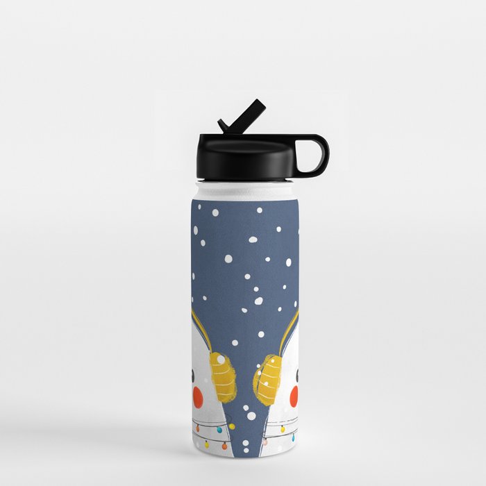 Christmas Baby Seal With Fairy Lights Water Bottle