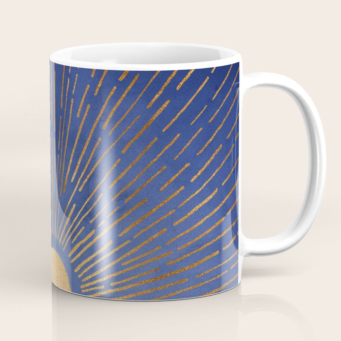 Twilight Blue And Metallic Gold Sunrise Coffee Mug