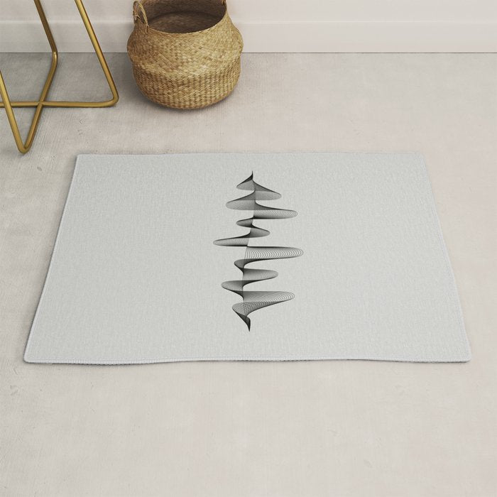 Abstract 80s Soundwave Art Music Audio Black And White Musical Design Home Wall Bedroom Decor Art Pr Rug