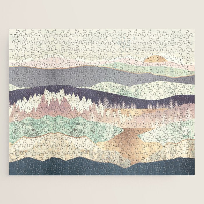 Golden Spring Reflection-Horizontal Muted Jigsaw Puzzle