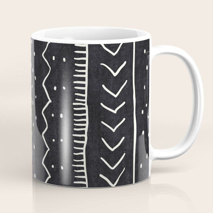 Cute Geometric Stripe In Black And White Coffee Mug