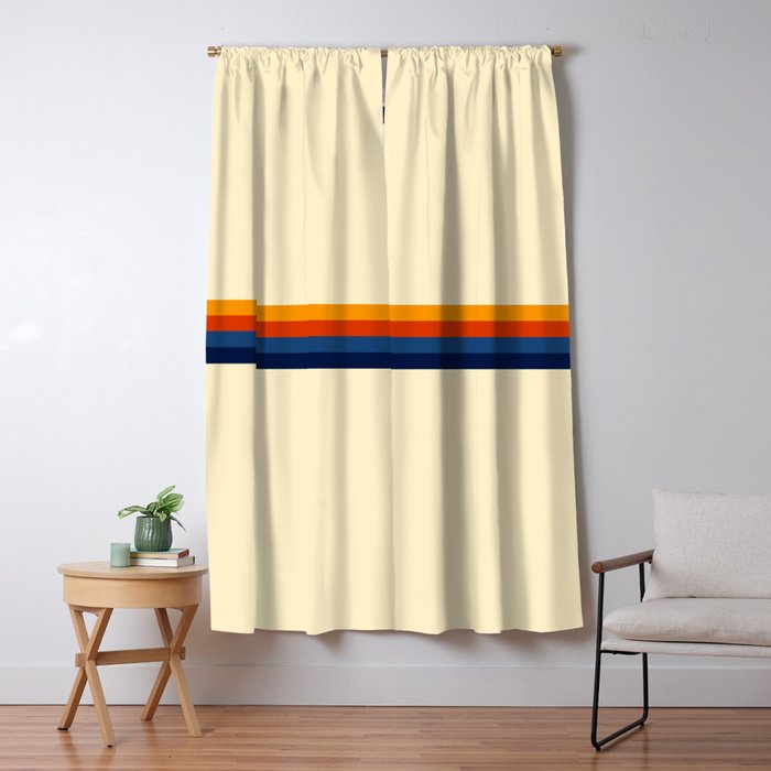 Retro Stripes Summer Of Love Window Curtain