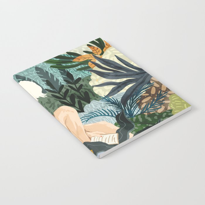 The Distracted Reader | Mindfulness Solo Travel | Bohemian Jungle Botanical Mood | Nature Book Lady Notebook