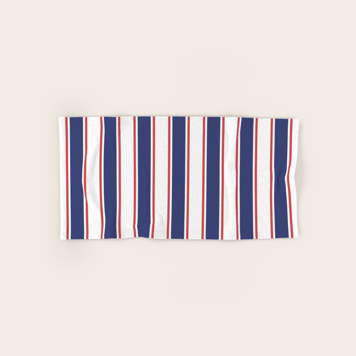 Nautical Red And Blue Stripes 2 Bath Towel